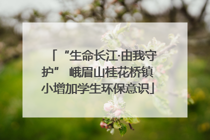 “生命长江·由我守护” 峨眉山桂花桥镇小增加学生环保意识