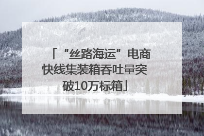 “丝路海运”电商快线集装箱吞吐量突破10万标箱