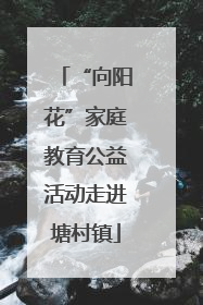 “向阳花”家庭教育公益活动走进塘村镇