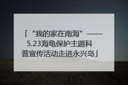 “我的家在南海”——5.23海龟保护主题科普宣传活动走进永兴岛