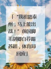 “我祖籍泰州，马上能出战！”前国脚毛剑卿自荐踢苏超，体育局回应