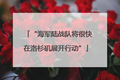 “海军陆战队将很快在洛杉矶展开行动”