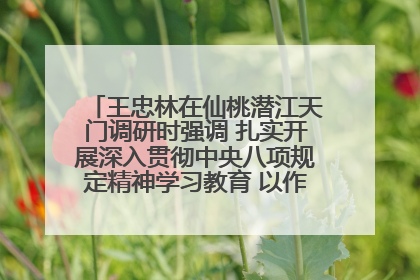 王忠林在仙桃潜江天门调研时强调 扎实开展深入贯彻中央八项规定精神学习教育 以作风建设新成效加快推动高质量发展