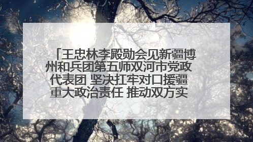 王忠林李殿勋会见新疆博州和兵团第五师双河市党政代表团 坚决扛牢对口援疆重大政治责任 推动双方实现优势互补务实合作