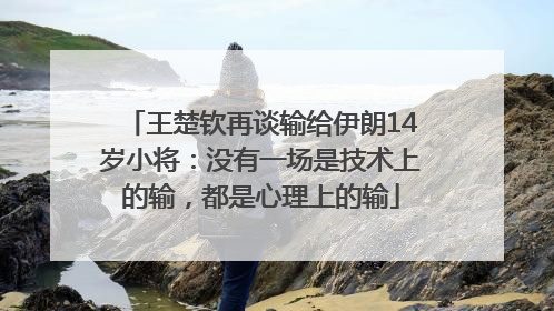 王楚钦再谈输给伊朗14岁小将：没有一场是技术上的输，都是心理上的输