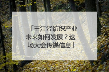 王江泾纺织产业未来如何发展？这场大会传递信息