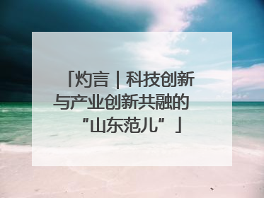 灼言｜科技创新与产业创新共融的“山东范儿”
