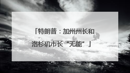 特朗普：加州州长和洛杉矶市长“无能”