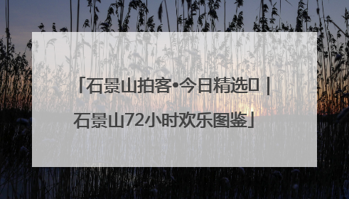 石景山拍客•今日精选⑲｜石景山72小时欢乐图鉴