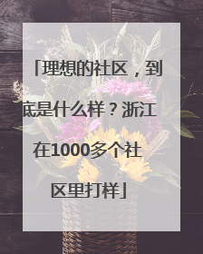 理想的社区，到底是什么样？浙江在1000多个社区里打样