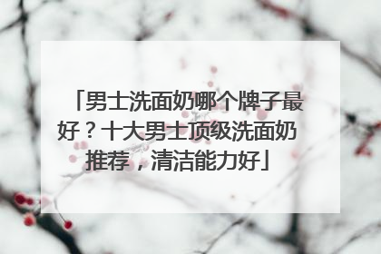 男士洗面奶哪个牌子最好？十大男士顶级洗面奶推荐，清洁能力好