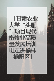 甘肃农业大学“头雁”项目现代畜牧业高质量发展培训班走进榆林榆阳区