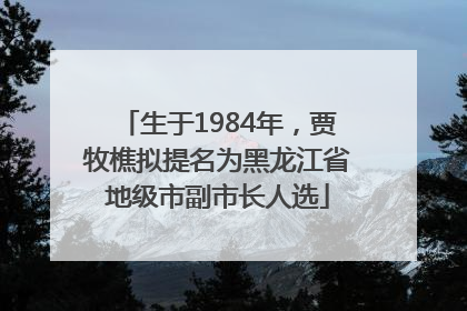 生于1984年，贾牧樵拟提名为黑龙江省地级市副市长人选