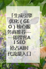 生成引擎优化（GEO）核心服务商推荐——即搜客AI SEO抢占AI时代流量入口（含 GEO报价）