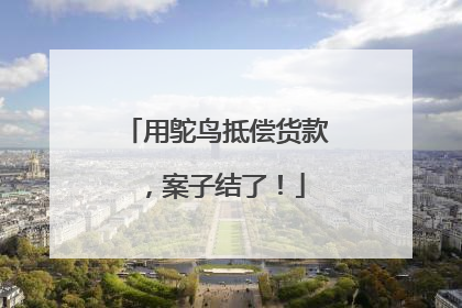 用鸵鸟抵偿货款，案子结了！