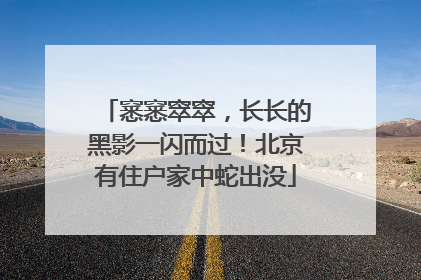 窸窸窣窣，长长的黑影一闪而过！北京有住户家中蛇出没