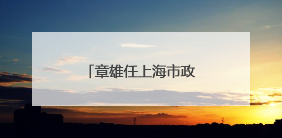 章雄任上海市政府办公厅主任