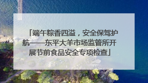 端午粽香四溢，安全保驾护航——东平大羊市场监管所开展节前食品安全专项检查