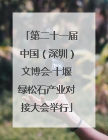 第二十一届中国（深圳）文博会·十堰绿松石产业对接大会举行