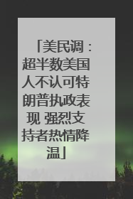 美民调：超半数美国人不认可特朗普执政表现 强烈支持者热情降温