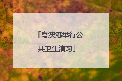粤澳港举行公共卫生演习