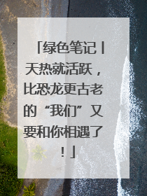 绿色笔记丨天热就活跃，比恐龙更古老的“我们”又要和你相遇了！