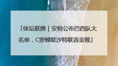 体坛联播｜安帅公布巴西队大名单，C罗蝉联沙特联赛金靴