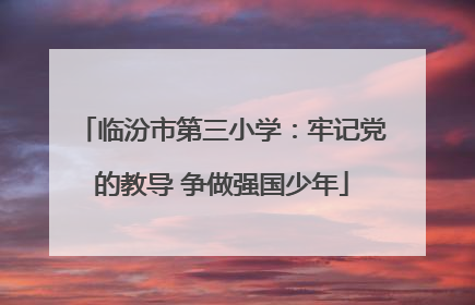 临汾市第三小学：牢记党的教导 争做强国少年