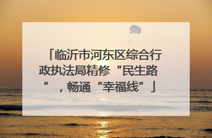 临沂市河东区综合行政执法局精修“民生路”，畅通“幸福线”