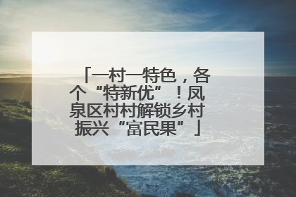 一村一特色，各个“特新优”！凤泉区村村解锁乡村振兴“富民果”