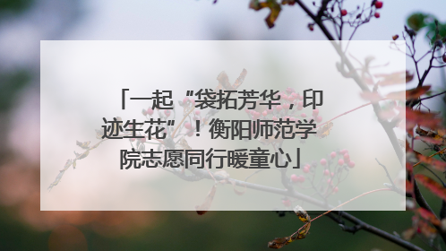一起“袋拓芳华，印迹生花”！衡阳师范学院志愿同行暖童心