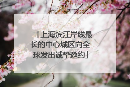 上海滨江岸线最长的中心城区向全球发出诚挚邀约