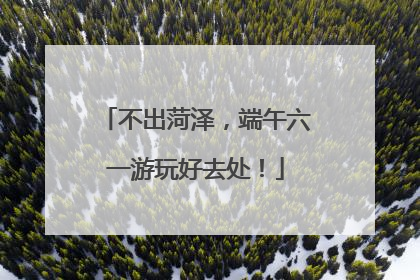 不出菏泽，端午六一游玩好去处！