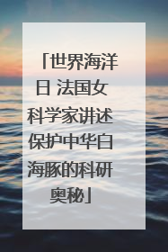 世界海洋日 法国女科学家讲述保护中华白海豚的科研奥秘