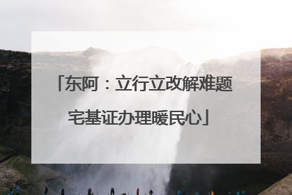 东阿：立行立改解难题 宅基证办理暖民心