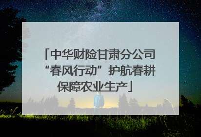 中华财险甘肃分公司“春风行动”护航春耕 保障农业生产
