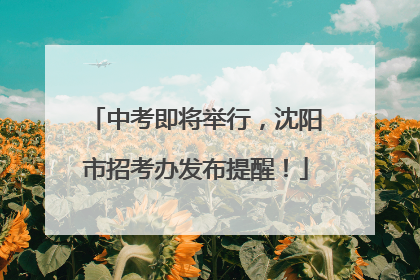 中考即将举行，沈阳市招考办发布提醒！