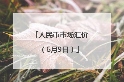 人民币市场汇价（6月9日）