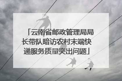 云南省邮政管理局局长带队暗访农村末端快递服务质量突出问题