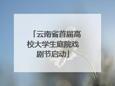 云南省首届高校大学生庭院戏剧节启动