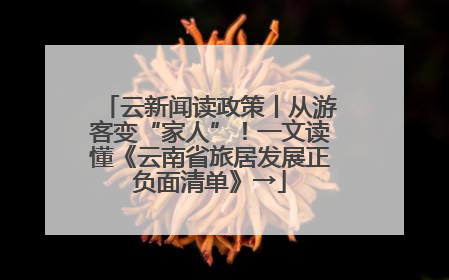 云新闻读政策丨从游客变“家人”！一文读懂《云南省旅居发展正负面清单》→