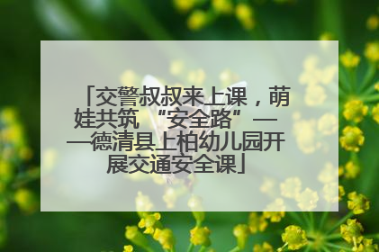 交警叔叔来上课，萌娃共筑 “安全路”——德清县上柏幼儿园开展交通安全课