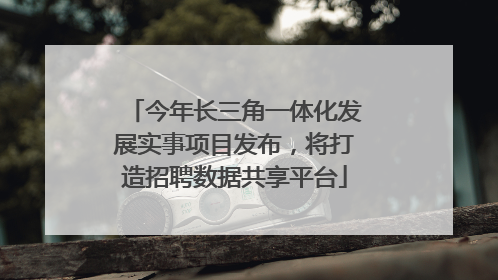 今年长三角一体化发展实事项目发布，将打造招聘数据共享平台