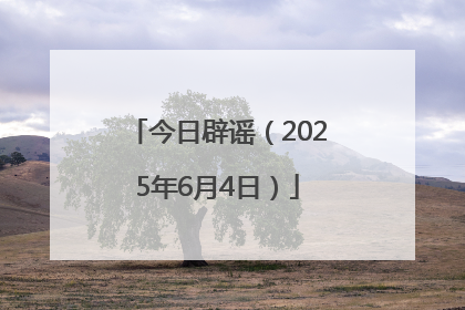 今日辟谣（2025年6月4日）