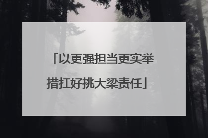 以更强担当更实举措扛好挑大梁责任