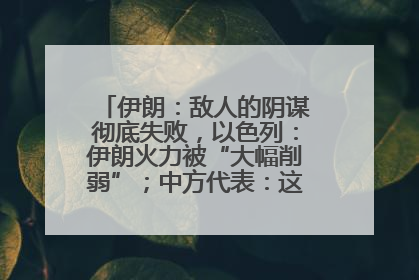 伊朗：敌人的阴谋彻底失败，以色列：伊朗火力被“大幅削弱”；中方代表：这次不能再有欺骗