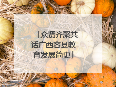 众贤齐聚共话广西容县教育发展简史