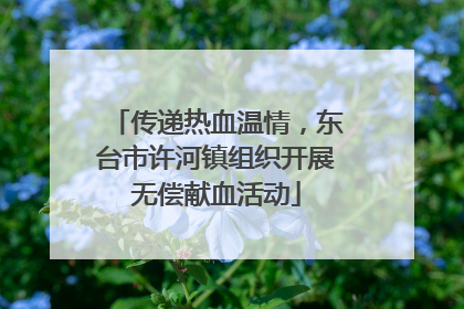传递热血温情，东台市许河镇组织开展无偿献血活动