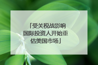受关税战影响 国际投资人开始重估美国市场