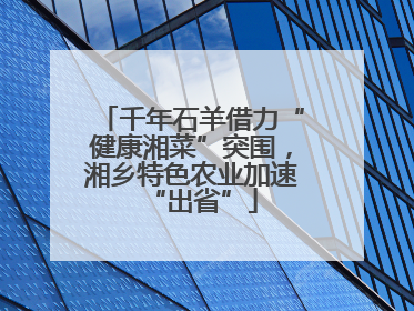 千年石羊借力“健康湘菜”突围，湘乡特色农业加速“出省”